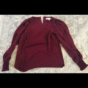 NEW LOFT long sleeved wine blouse. XXSP